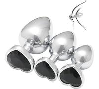Multifunctional Glute Stretching Accessories, A Smooth 3-Piece Set with Gemstones On The Base Gifts for Couples- Q (Black)