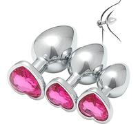 Multifunctional Glute Stretching Accessories, A Smooth 3-Piece Set with Gemstones On The Base Gifts for Couples- Q (Magenta)