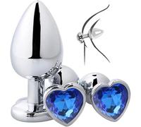 Multifunctional Glute Stretching Accessories, A Smooth 3-Piece Set with Gemstones On The Base Gifts for Couples- Q (Dark Blue)