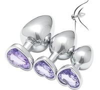 Multifunctional Glute Stretching Accessories, A Smooth 3-Piece Set with Gemstones On The Base Gifts for Couples- Q (Light Purple)