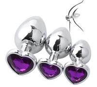Multifunctional Glute Stretching Accessories, A Smooth 3-Piece Set with Gemstones On The Base Gifts for Couples- Q (Purple)