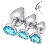 Multifunctional Glute Stretching Accessories, A Smooth 3-Piece Set with Gemstones On The Base Gifts for Couples- Q (Light Blue)