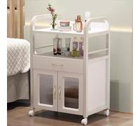 Multifunctional Hairdresser Cart with Cabinet & Rolling Storage for Eyelash Artists Beauty Salons Barber Shops & Nail Salons Stylish White Design