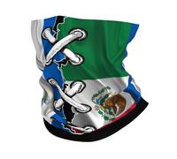 Multifunctional Half Face Headwear,Mexico Mexican and Nicaragua Nicaraguan Flag Wavy Combine,Facial Shield Unisex Tube Scarf for Climbing Yoga Running 26X30cm