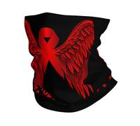 Multifunctional Half Face Headwear,Stroke, heart disease awareness Ribbon,Balaclava Quick Drying Neck Scarf for Outdoor Skiing Yoga 26X30cm