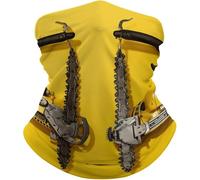 Multifunctional Half Face Headwear,Yellow Two Chainsaws,Headwear Anitdust Neck Gaiter for Sports Workout Women 26X30cm