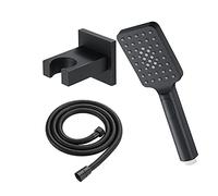 Multifunctional Handheld Shower Head Set,ABS Hand Held Showerhead Rainfall Showerhead Massage Spa Showerhead Square Hand Shower Head with Shower Hose,Shower Holder(Black a