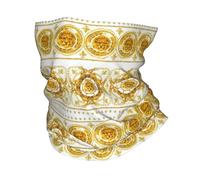 Multifunctional Headwear Baroque Golden Lion And Damask Bandana Neck Gaiter Face Scarf Cover Luxury Floral Headwear Tube Balaclava