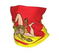 Multifunctional Headwear Italian Island Sicily Flag Neck Gaiter Men Women Windproof Winter Sicilian Bandiera Bandana Scarf for Hiking