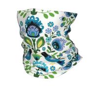 Multifunctional Headwear Polish Folk Birds Bandana Winter Neck Warmer Women Windproof Wrap Face Scarf for Ski Poland Floral Art Gaiter Headband