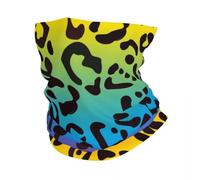 Multifunctional Headwear Rainbow Leopard Neon Gradient Print Bandana Neck Gaiter sun Protection Face Scarf Cover Men Women Headband Tube Balaclava