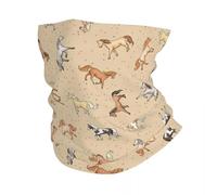 Multifunctional Headwear Scattered Horses Spotty On Taupe Pattern Bandana Neck Gaiter Printed Magic Scarf Headwear Outdoor Sports For Men Women Adult