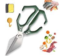 Multifunctional Heavy-Duty Kitchen Shears, 2 in 1 Cooking Scissors with Ergonomic Handle, Stainless Steel Kitchen Scissors for Cutting Chicken, Fish, Meat, Seafood and Bone (1-4)