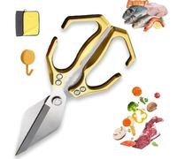 Multifunctional Heavy-Duty Kitchen Shears, 2 in 1 Cooking Scissors with Ergonomic Handle, Stainless Steel Kitchen Scissors for Cutting Chicken, Fish, Meat, Seafood and Bone (1-2)