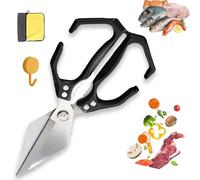 Multifunctional Heavy-Duty Kitchen Shears, 2 in 1 Cooking Scissors with Ergonomic Handle, Stainless Steel Kitchen Scissors for Cutting Chicken, Fish, Meat, Seafood and Bone (1-5)