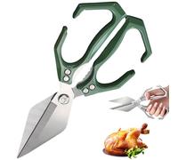 Multifunctional Heavy-Duty Kitchen Shears,2 in 1 Kitchen Scissors All Purpose with Walnut Cracker,Heavy Duty Stainless Steel Cooking Shears with Ergonomic Handle for Cutting Meat, Food, Fish (Green)