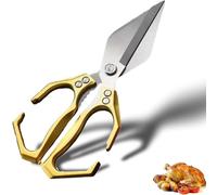 Multifunctional Heavy Duty Kitchen Shears, 2 in 1 Kitchen Scissors Heavy Duty with Ergonomic Handle, HeavyDuty Stainless Steel Cooking Shears with Walnut Cracker for Cutting Meat, Food (Gold)