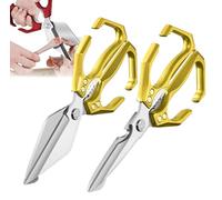 Multifunctional Heavy-Duty Kitchen Shears, 2 in 1 Kitchen Scissors with Ergonomic Handle for Cutting Meat, Seafood and Small Bones,Yellow