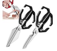 Multifunctional Heavy-Duty Kitchen Shears, 2 in 1 Kitchen Scissors with Ergonomic Handle for Cutting Meat, Seafood and Small Bones,Black