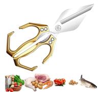 Multifunctional Heavy-Duty Kitchen Shears, 2025 New Heavy Duty Kitchen Scissors for Food with Ergonomic Handle, Sharp Stainless Poultry Scissors for Chicken, Meat (Gold)