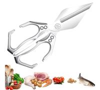 Multifunctional Heavy-Duty Kitchen Shears, 2025 New Heavy Duty Kitchen Scissors for Food with Ergonomic Handle, Sharp Stainless Poultry Scissors for Chicken, Meat (Silver)