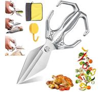 Multifunctional Heavy-Duty Kitchen Shears,Kitchen Scissors for Cutting Food & Bone with Ergonomic Handle,High-Carbon Steel Culinary Shears,Ideal for Cutting Chicken,Meat,Seafood,Bone (Gold)