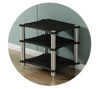 Multifunctional HiFi Audio Rack 3 Tier MDF TV Stand for Home Entertainment AV Storage Unit Black Dimensions: 60x48x62cm Stylish Media Fur