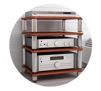 Multifunctional HiFi Audio Rack - 4-Tier Adjustable Stereo Cabinet for Audio/Video Components Brown Size 60x48x94cm - Stylish Storage Solution for Home Theater