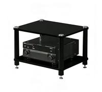 Multifunctional HiFi Rack AV Shelf - 2/3/4 Tiers for Living Room Record Player & Amplifier Storage Stylish Black Multi-layer Cabinet (60x48x37cm 2 Tier)