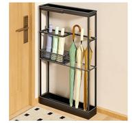 Multifunctional Hollow Umbrella Stand - Square Cane Holder for Apartment Entrance Pull-Out Top Storage Stylish for Umbrellas and Canes