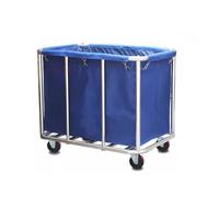 Multifunctional Hotel Room Service Cart - Laundry Collection & Dirty Linen Recycling, 8-Tube Rectangle Trolley for Housekeeping and Room Service Efficiency