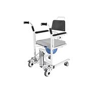 Multifunctional Hydraulic Lift Wheelchair Home Patient Portable Lift Chair with 180° Split Seat, Bedside Commode Chair with Pot, A
