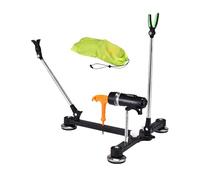 Multifunctional Ice Fishing Rod Holder with Adjustable Angles Shelf Folding Retractable Gear for Banks Boats