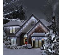 Multifunctional Icicle Fairy Lights, Mains Powered With 8 Lighting Functions And Timer