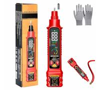 Multifunctional Intelligent Current Meter Pen with LCD Display, Non -Kontakt -Spannungstester Pen, 6 Types of Fault Diagnosis, Testers for Professional Household Use (Red)