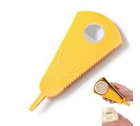 Multifunctional Jar Opener 4 in 1 Plastic Caps Bottle Opener Effortless Never Skidding Triangle Opener for Seniors with Arthritis Opening Cooking Kitchen Bar Tools (Yellow)
