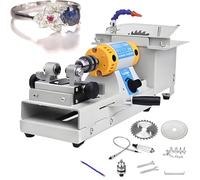 Multifunctional Jewelry Lapidary Saw and Polisher Grinder Buffer Machine, Adjustable Speed for Woodworking, Jade Carving, and DIY Crafts Jewelry Accessories