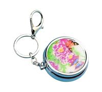 Multifunctional Keychain Pills Box with Sealed Compartment Moistures-Proof Medicines Dispenser Case Holder Metal Keychain