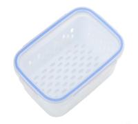 Multifunctional Kitchen Container with Seal and Drain, Airtight Storage Container for Fruit and Vegetables, Leak-proof Storage Box with Strainer Insert for Fridge, 22 x 16 x 12 cm (S)
