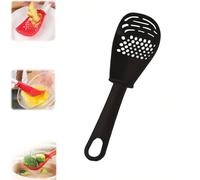 Multifunctional Kitchen Cooking Spoon, 2025 New Heat Resistant Kitchen Utensils Slotted Spoon, Small Silicone Spoon Tool for Cooking, Draining, Mashing, Grating, Separating (Black)