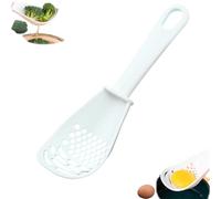 Multifunctional Kitchen Cooking Spoon,Heat Resistant Slotted Spoon for Cooking,Draining,Mashing,Pressing and Separating (White-1pc)