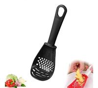 Multifunctional Kitchen Cooking Spoon,Multifunctional Kitchen Spoon Tool,Soup Skimmer Utensil Heat Resistant, Skimmer Slotted Spoon Kitchen Tool for CookingMasher (Black)