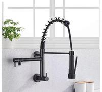 Multifunctional Kitchen Faucet Sink Single Cold into The Wall Spring Pull-Out Faucet, in-Wall Spring tap - Chrome Color LWX