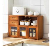 Multifunctional Kitchen Storage Cabinet Brown Countertop Plate Rack Sideboard 62 x 23 x 48 cm Perfect for Kitchen Dining Room and Home nization
