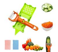 Multifunctional Kitchenware Julienne Peeler Set, 2025 New Upgrade Pelador Multifuncional 2-en-1, Vegetable Cutter and Parer Kitchen Gadgets for Potato Fruit Orange Lemon Squeezer Spiral Potato