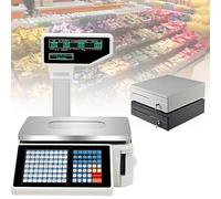 Multifunctional Label Printing Counting Scale with Double-Sided Display, High Accuracy, Precision, and High Speed for Supermarket, Retail Store & Trade