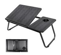 Multifunctional Laptop Desk for Bed, Sofa, Terrace, Carpet, Balcony, 56 x 32.5 x 23.3 cm Adjustable Laptop Bed Table with Foldable Legs & Cup Slot, Reading Holder, Portable Notebook Lap Desk Tray