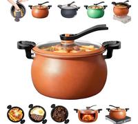 Multifunctional Large Capacity Non-stick Pressure Cooker, 2026 New 8 qt Micro Pressure Cooker with Visible Transparent Glass Cover and Anti-scalding Handle(Orange)