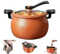 Multifunctional Large Capacity Non-Stick Pressure Cooker,8 Qt Micro Pressure Cooker with Visible Transparent Glass Cover,Fast Cooking Pot with Anti-Scalding Handle for All Stovetops (Orange)