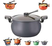 Multifunctional Large Capacity Non-stick Pressure Cooker, 8L/8.45Qt Versatile Micro-Pressure Cooking Pot with Visual Glass Lid & 2 Handles for Open Fire,Induction Cooker,Electric Stove,Gas Stove (C)